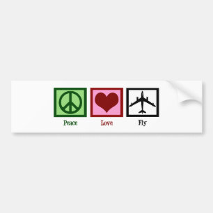 Peace Love Fly Bumpersticker