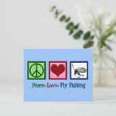 Peace Love Fly Fishing Briefkaart (Staand voorkant)