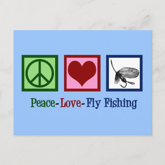 Peace Love Fly Fishing Briefkaart (Voorkant)