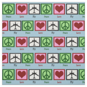 Peace Love Fly Stof
