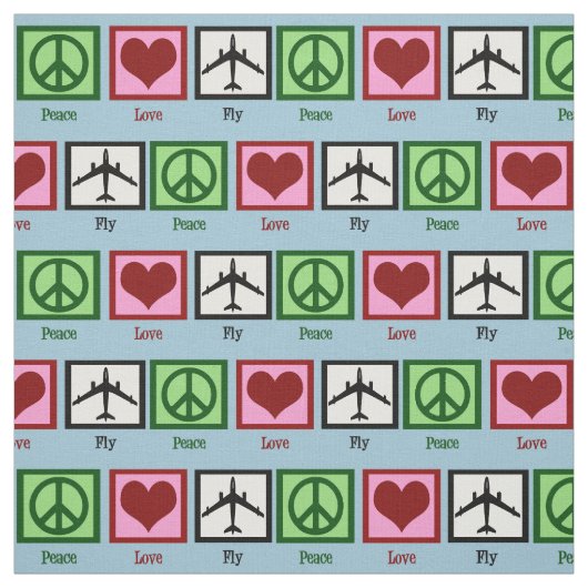 Peace Love Fly Stof (Swatch)