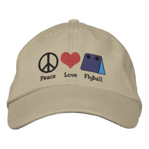 Peace Love Flyball geborduurd Pet