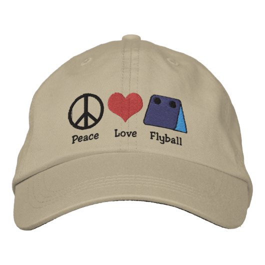Peace Love Flyball geborduurd Pet (Voorkant)