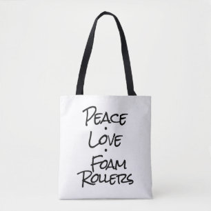 Peace Love Foam Rollers Canvas tas