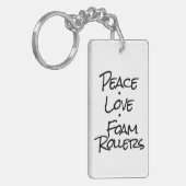 Peace Love Foam Rollers Sleutelhanger (Voorkant Links)