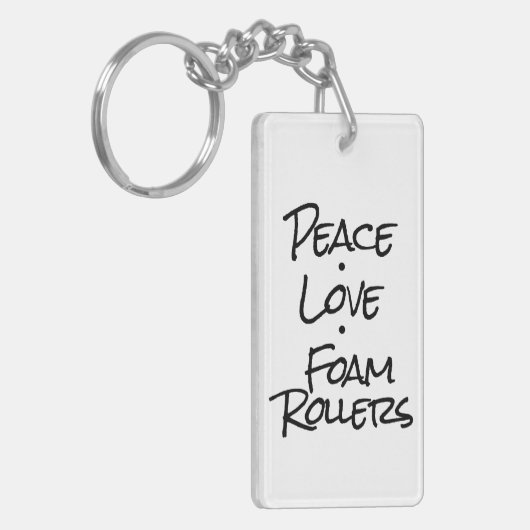Peace Love Foam Rollers Sleutelhanger (Voorkant Links)