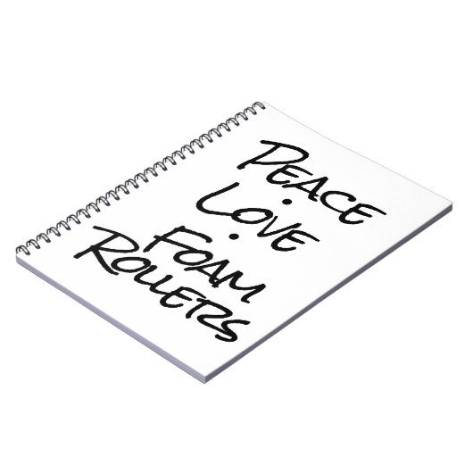 Peace Love Foam Rollers Spiral Notitieboek (Linkerzijde)