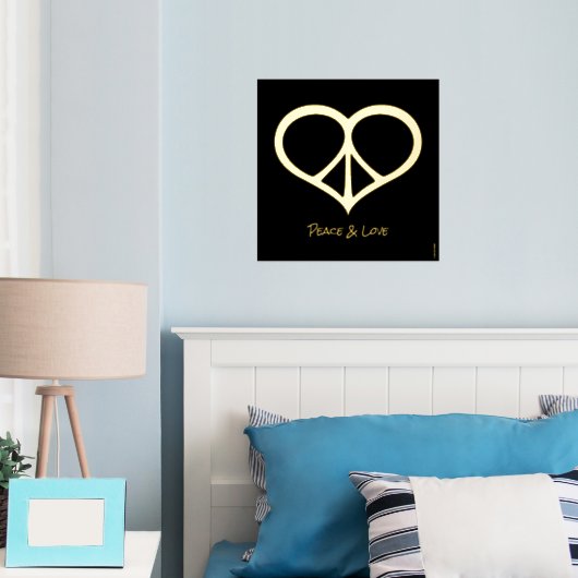 Peace & Love Folie Print (Insitu (Slaapkamer))