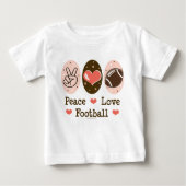 Peace Love Football Baby Lange hoes T-shirt (Voorkant)