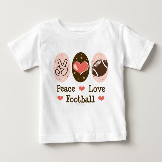Peace Love Football Baby Lange hoes T-shirt (Voorkant)