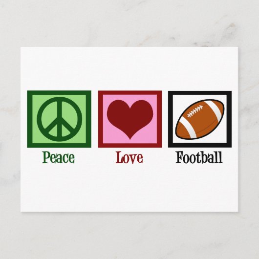 Peace Love Football Briefkaart (Voorkant)