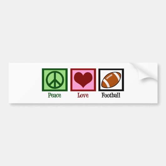 Peace Love Football Bumpersticker (Voorkant)