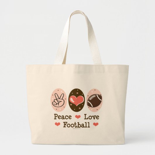 Peace Love Football Canvas Canvas tas (Voorkant)