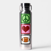 Peace Love Football Player Persoonlijk Waterfles (Voorkant)