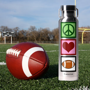 Peace Love Football Player Persoonlijk Waterfles