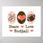 Peace Love Football Poster Print (Voorkant)