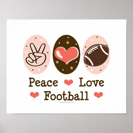 Peace Love Football Poster Print (Voorkant)