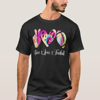 Peace Love Football Tie Dye in Oktober Draag T-shirt