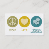 Peace Love Foreign Language Visitekaartje (Achterkant)