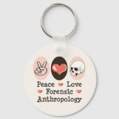 Peace Love Forensic Antropology Sleutelhanger (Voorkant)