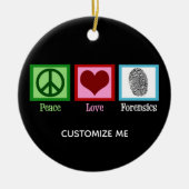 Peace Love Forensics Keramisch Ornament (Voorkant)