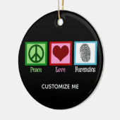 Peace Love Forensics Keramisch Ornament (Links)