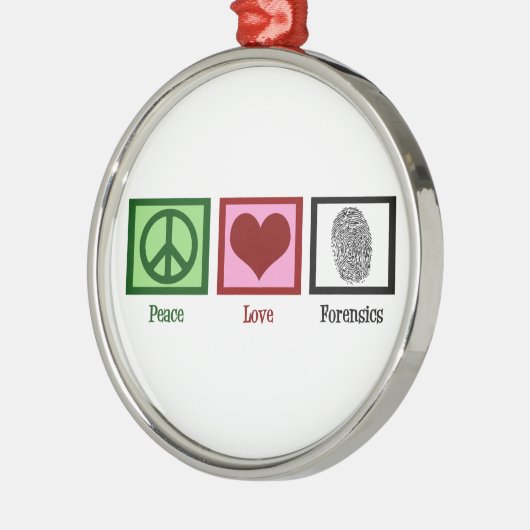 Peace Love Forensics Metalen Ornament (Links)