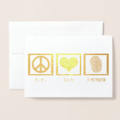 Peace Love Forensics Mooi Goud Folie Kaarten (Voorkant met envelop)