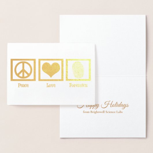 Peace Love Forensics Mooi Goud Folie Kaarten (Display)