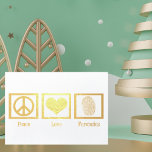 Peace Love Forensics Mooi Goud Folie Kaarten<br><div class="desc">Deze prachtige kerstkaart voor forensische wetenschappers is voorzien van een vredesteken,  een hart en een vingerafdruk in een elegante gouden folie. Pas de binnenkant aan voor je collega-forensische vrienden. Geweldige kaarten voor een wetenschaps- of misdaadlab dit vakantieseizoen.</div>