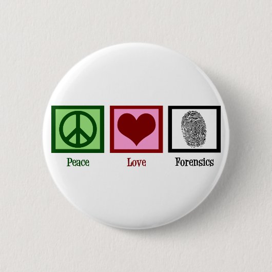 Peace Love Forensics Ronde Button 5,7 Cm (Voorkant)
