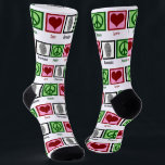 Peace Love Forensics Science Cool Fingerprint Sokken<br><div class="desc">Als je forensische wetenschap fascineert,  is dit het perfecte cadeau. Het bevat een vredesteken,  hart en vingerafdruk. Peace Love Forensics sokken voor een wetenschapper.</div>