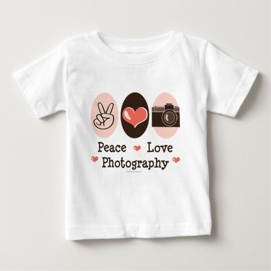 Peace Love Fotografie Camera Baby Lange hoes T-shi (Voorkant)