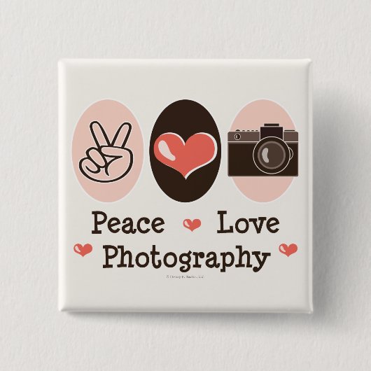 Peace Love Fotografie Camera Button (Voorkant)