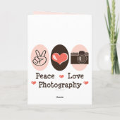 Peace Love Fotografie Camera Wenskaart Kaart (Achterkant)