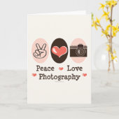 Peace Love Fotografie Camera Wenskaart Kaart (Gele Bloem)