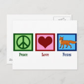 Peace Love Foxes Briefkaart (Voorkant / Achterkant)