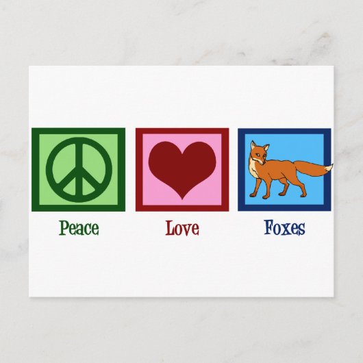 Peace Love Foxes Briefkaart (Voorkant)