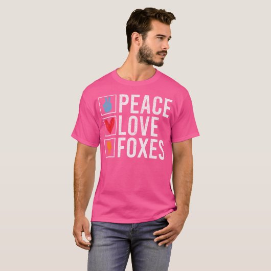 Peace Love Foxes Fox T-shirt (Voorkant volledig)