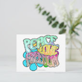 Peace Love Freedom Briefkaart (Staand voorkant)
