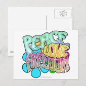 Peace Love Freedom Briefkaart (Voorkant / Achterkant)