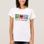 Peace Love French Horn T-shirt<br><div class="desc">Een schattig Frans kerstcadeau voor een bandlid in het orkest. Peace Love French Horn.</div>