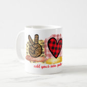 Peace Love Frenchie Cute French Bulldog Hondenlief Koffiemok (Voorkant links)