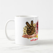 Peace Love Frenchie Cute French Bulldog Hondenlief Koffiemok (Links)