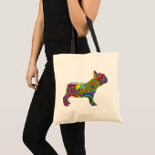 "Peace Love & Frenchies" Pop Art Canvas tas (Voorkant (product))