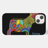 "Peace Love & Frenchies" Pop Art iPhone Hoesje iPhone 13 Hoesje (Achterkant horizontaal)