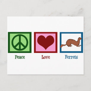 Peace Love-fretten Briefkaart
