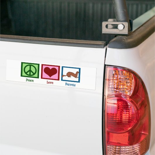 Peace Love-fretten Bumpersticker (Op Truck)