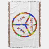 Peace Love-fretten Deken (Voorkant Verticaal)