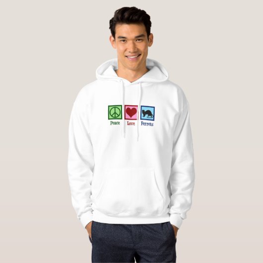 Peace Love-fretten Hoodie (Voorkant volledig)